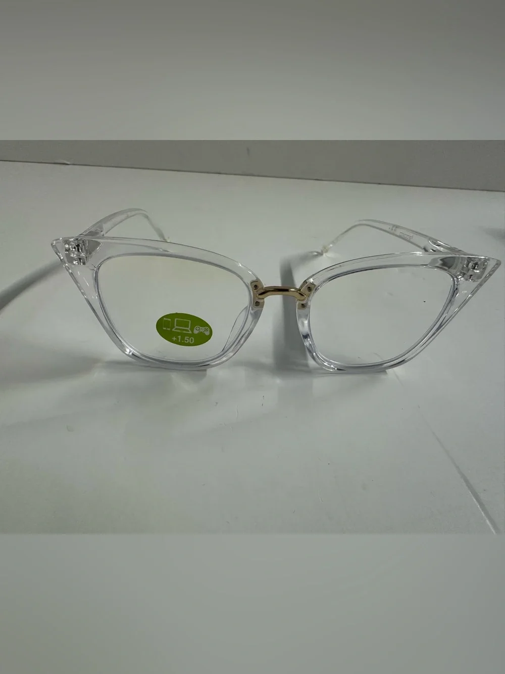 Chico’s Clear Reading Glasses with Gold Bridge with Case & Cloth